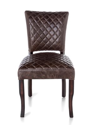 Silla Torino Cuero Habano Matelase