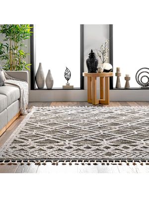 Tapete Decorativo Shaggy Lattice Grey