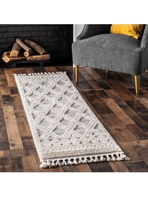 Tapete Decorativo Shaggy Lattice Light Grey