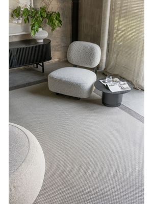 Tapete Decorativo Sísal Gris Claro Con Guarda